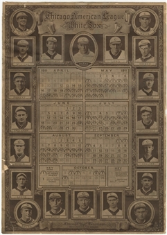 1910 Chicago White Sox "Chicago Examiner" Promotional Display Calendar 